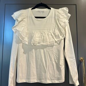 English Factory Cream Ruffle Blouse